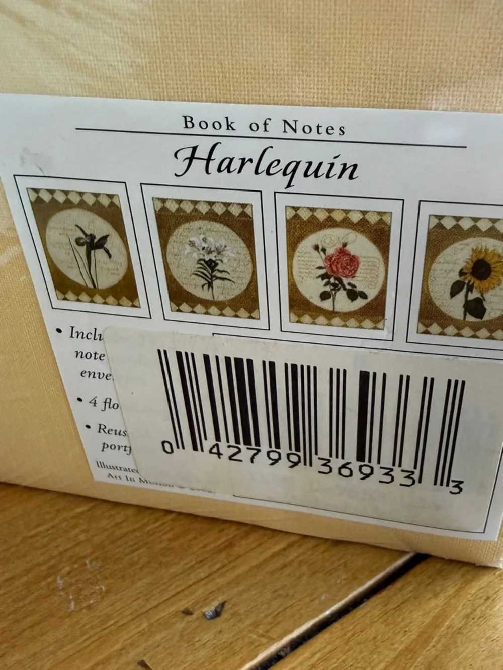 Harlequin Book of Notes Includes 24 note cards and envelopes New Old Stock